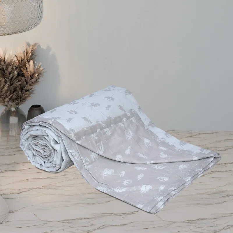 Petal Dots Reversible Cotton Dohar (Beige,White) - 120 GSM media 9