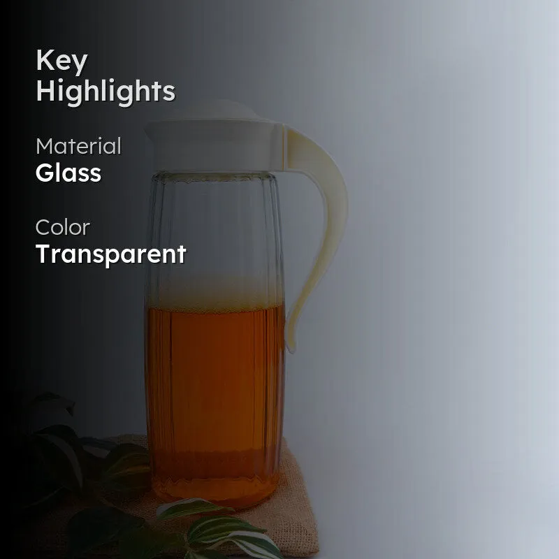 Domana Duna Transparent Jug With Lid (White) - 1600 ML media 2