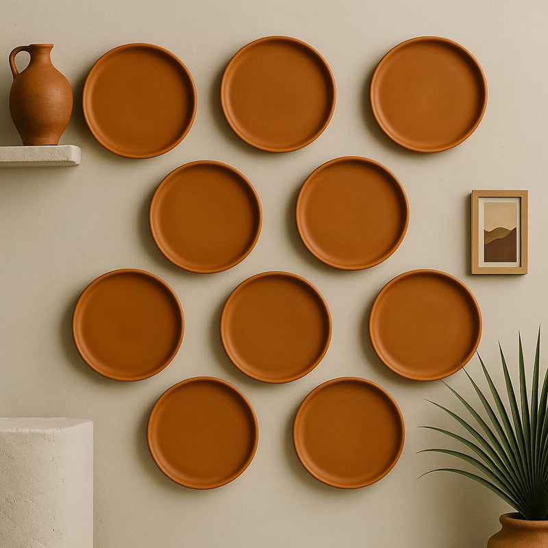 Terrya Handcrafted Terracotta Wall Plate - Set Of Ten media 5