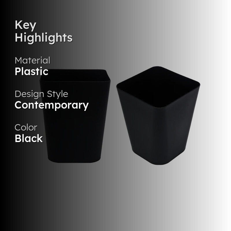 Neil Dust Bin (Black) - Set Of Two media 2