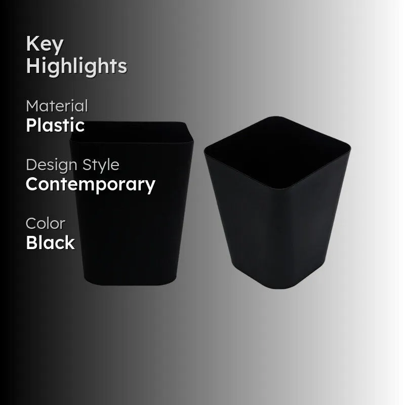 Neil Dust Bin (Black) - Set Of Two media 2