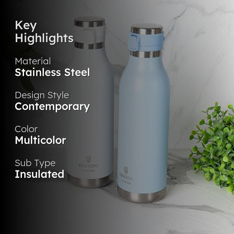 Pristine Sip Hot & Cold Thermos Water Bottle (White & Ice Blue, 750 mL Each) - Set Of Two media 2