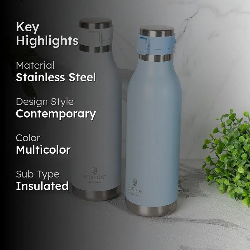 Pristine Sip Hot & Cold Thermos Water Bottle (White & Ice Blue, 750 mL Each) - Set Of Two - 2