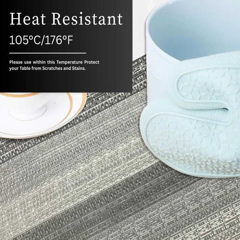 Lioren Silver Rectangle PVC Table Mats - Set Of Four media 3