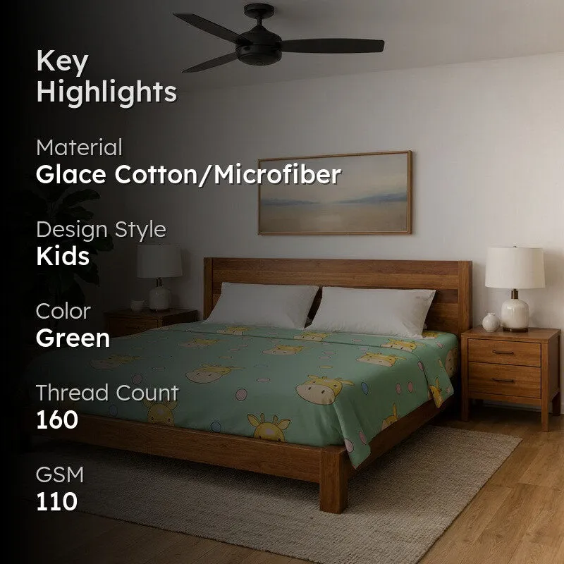 Moo Moo Farm Microfiber Bedsheet - 110 GSM media 2
