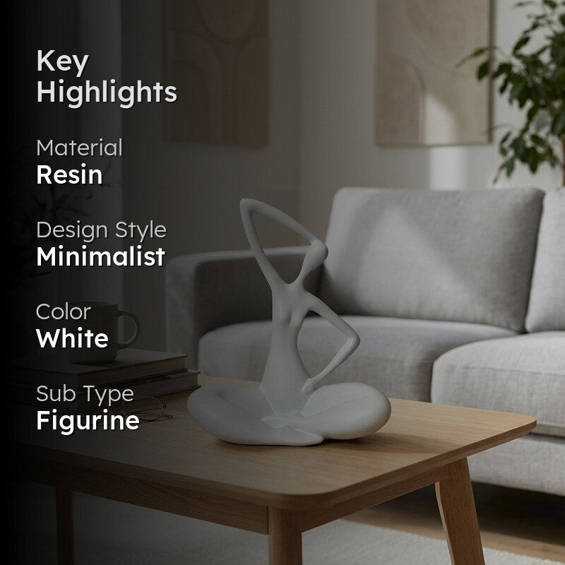 Meditative Pose Decorative Sculpture - White media 2