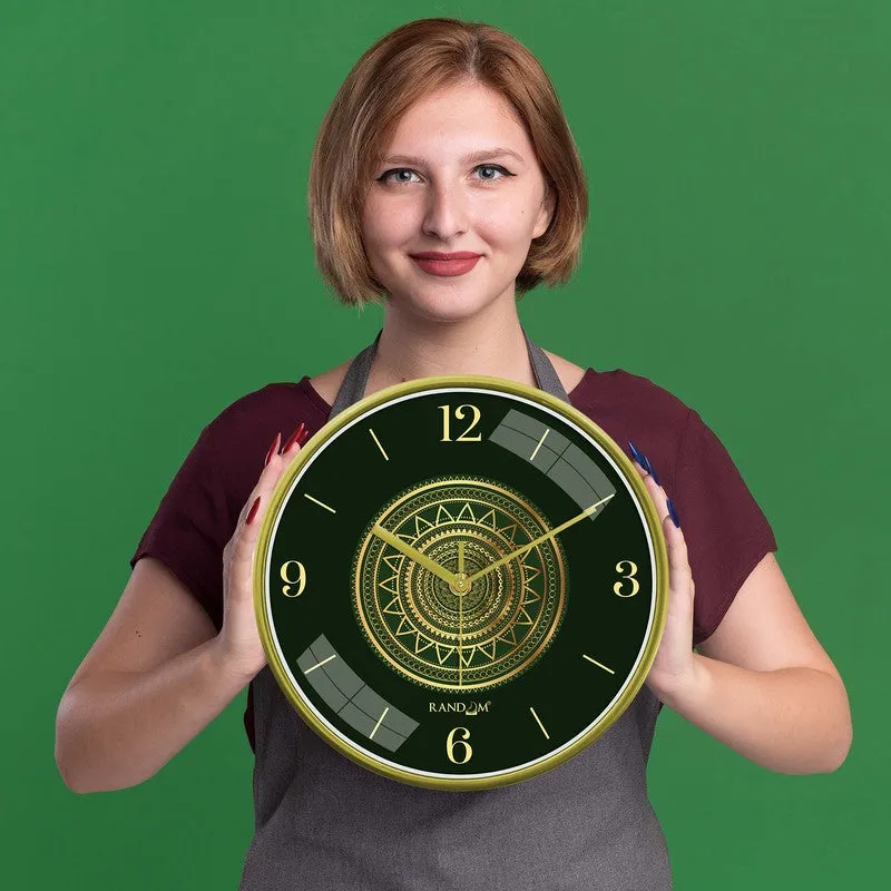 Yuga 3D Printed Mandala Wall Clock - Deep Emrald Green media 6
