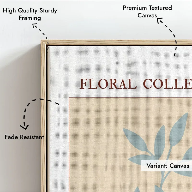 Midnight Flora Canvas Wall Painting With Brown Frame media 8