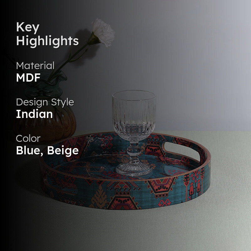 India Circus Adisa Round Serving Tray media 2