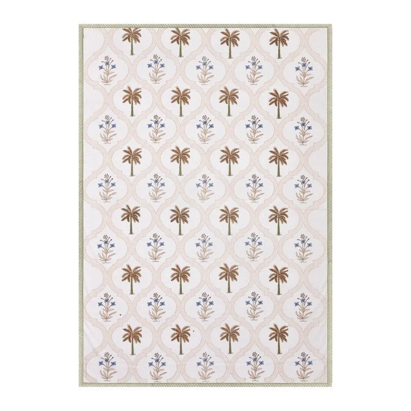 Haveli Block Cotton Bedsheet (Blue,Peach) - 180 TC media 4