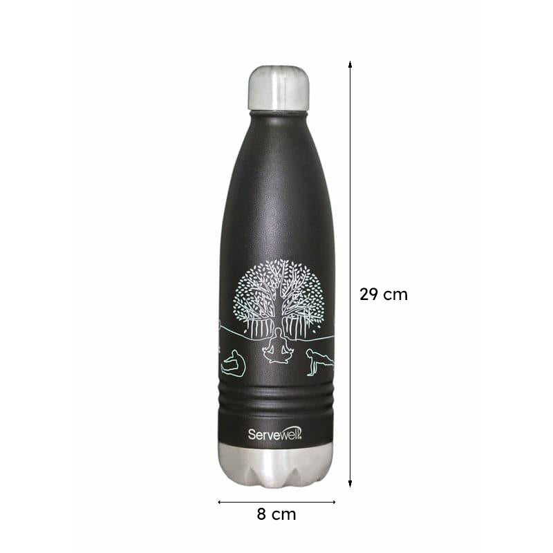 Zen Sip Hot & Cold Thermos Bottle (Black) - 750 mL media 5