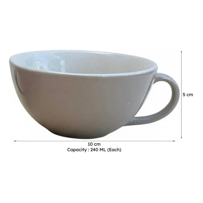 Nova Ceramic Tea Cup (240 mL Each) - Set Of Four media 7