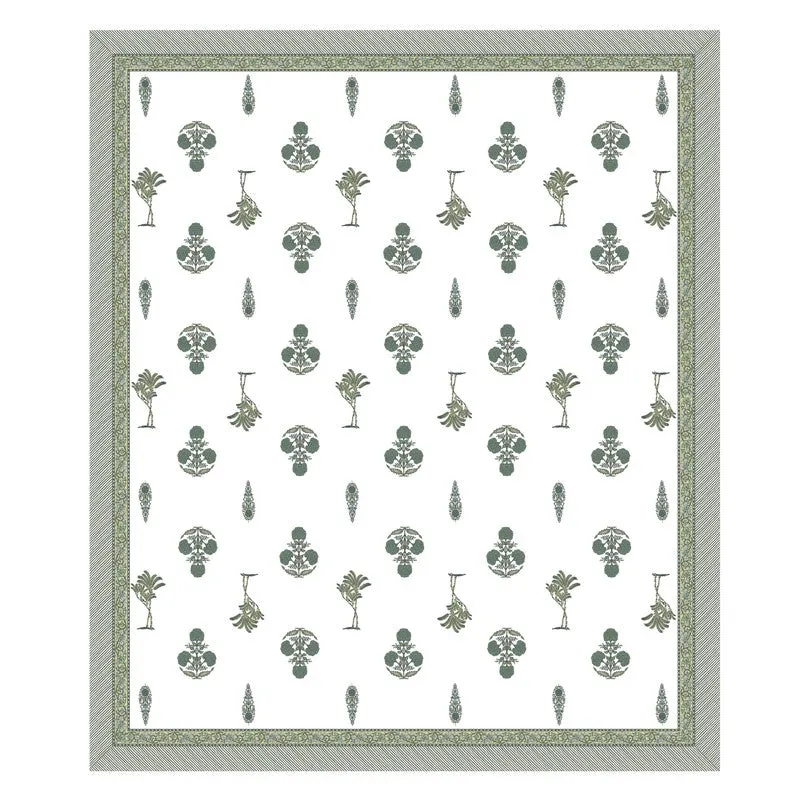 Ethnic Aura Cotton Bedsheet (Green,White) - 120 TC media 4