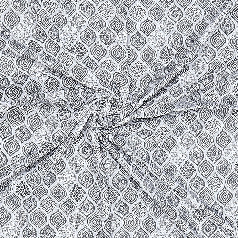 Monte Carlo Desiora Motif Print Polycotton Reversible Dohar (Dark Grey) - 150 GSM media 6