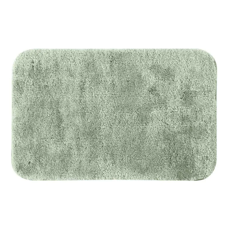 Top view of a light green rectangular bath mat
