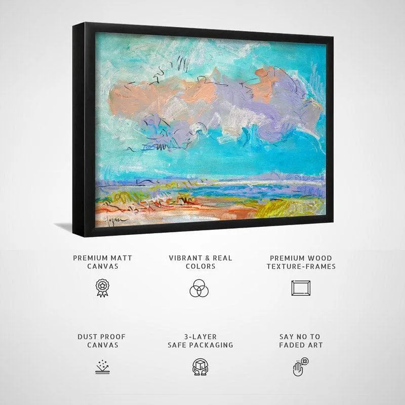 Blue Morning Canvas Wall Painting - Black Frame media 5