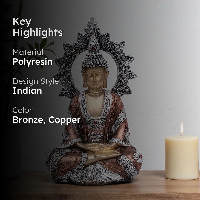 Azure Peace Buddha Idol - Copper media 2