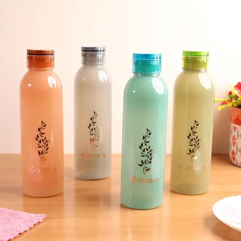 AquaBloom Multicolor Clear PET Bottle (1000 mL Each) - Set Of Four media 1
