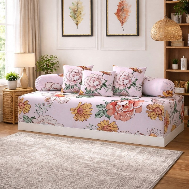 Bloomira Printed Diwan Set - Six Piece Set