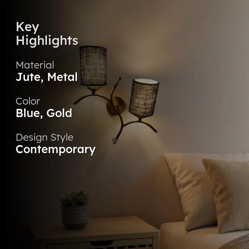 LumiBranch Dual Jute Wall Lamp - Blue media 2