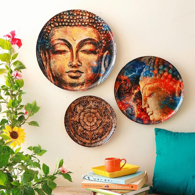 Buddha Charm Wall Plate - Set Of Three media 7