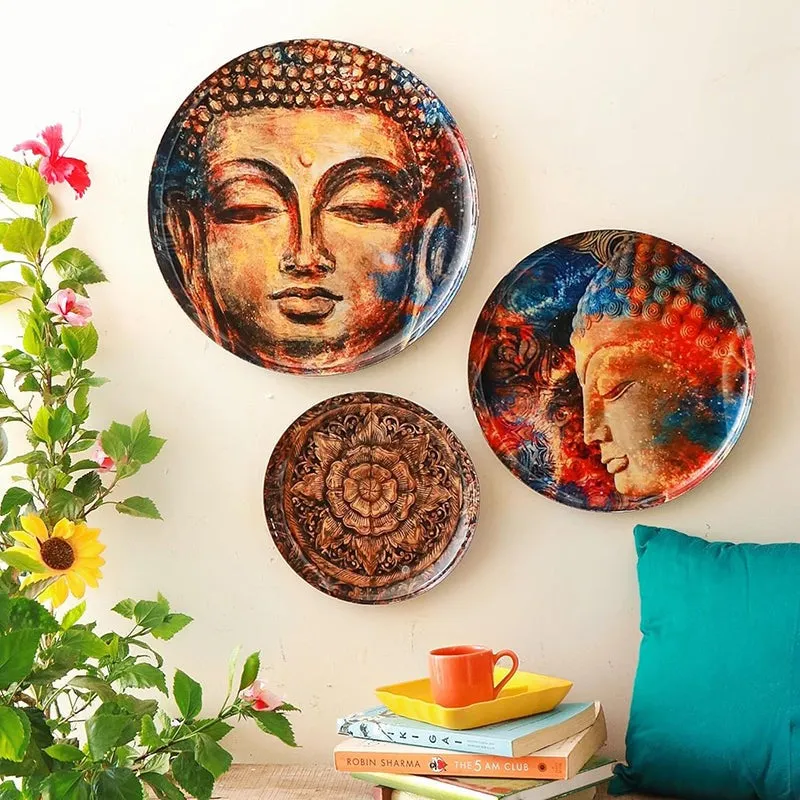 Buddha Charm Wall Plate - Set Of Three media 7