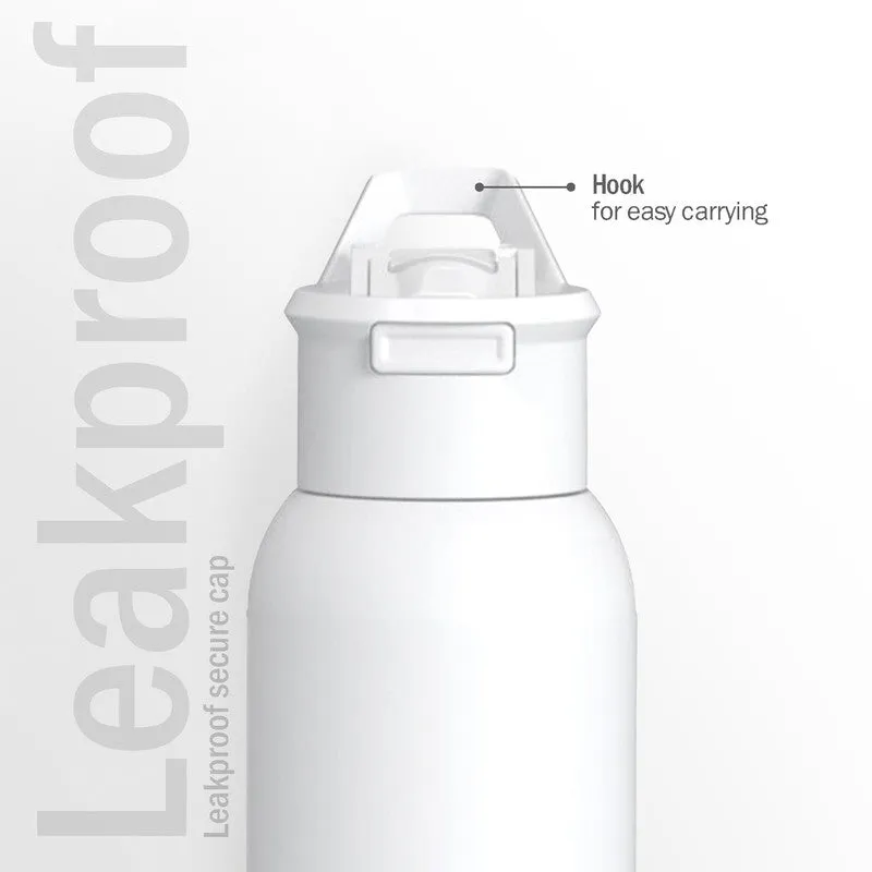 Drinko Fantasia Hot & Cold Thermos Water Bottle (White) - 630 mL media 8