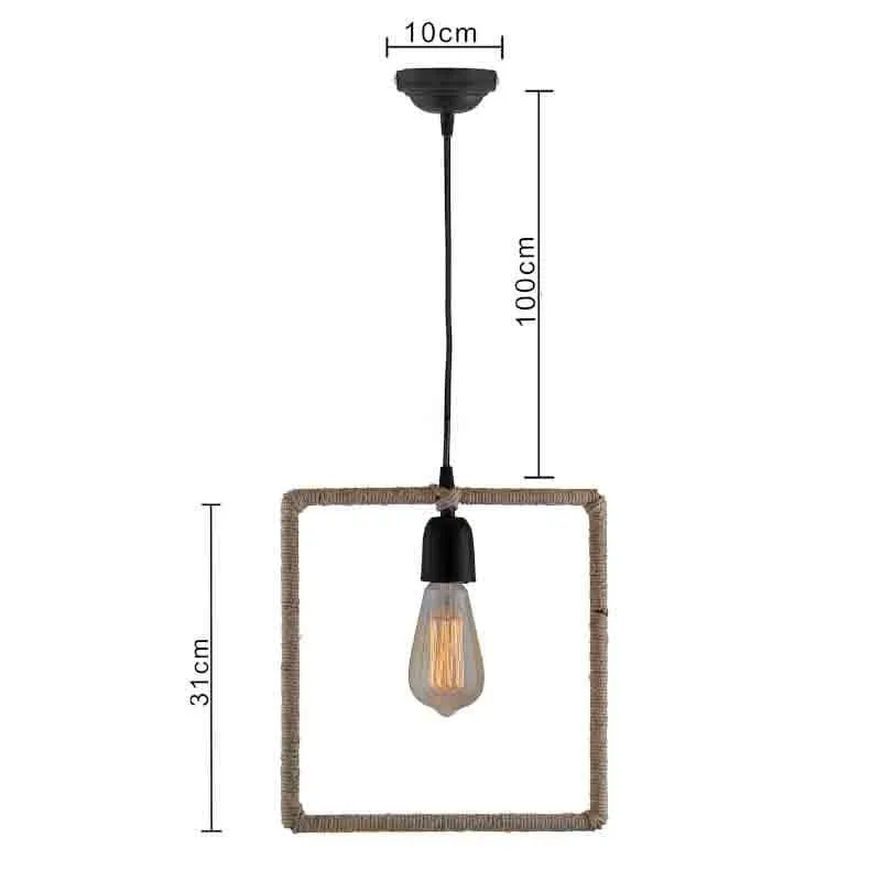 Squared Up Rope Metal Ceiling Lamp media 6