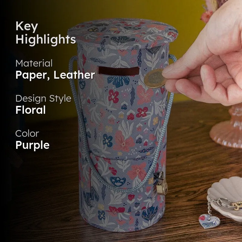 Fleur Fund Paper & Leather Piggy Bank media 2