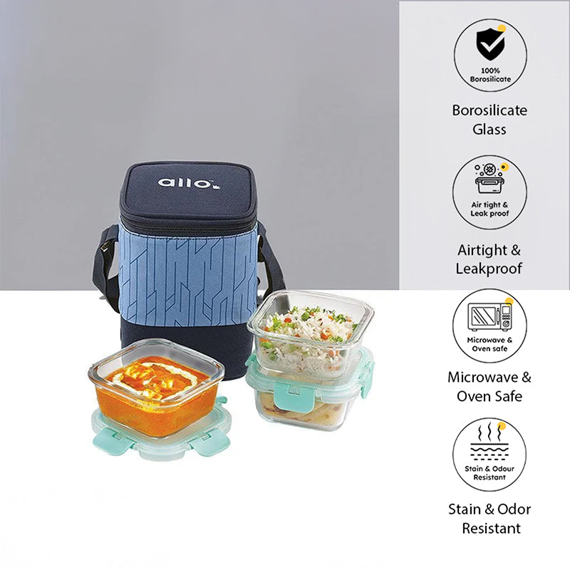 Jonas Lunchbox With Square Circuit Bag (310 ML) - Set Of Three