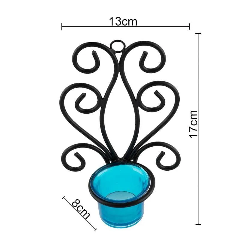 Antique Sconce Candle Holder (Blue) - Set Of Two media 4