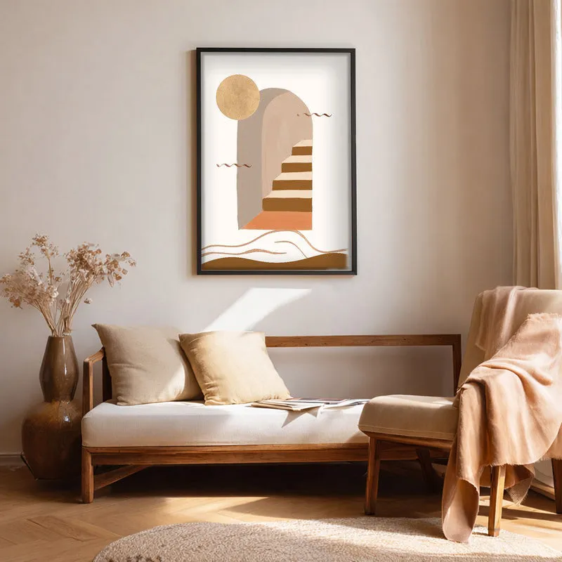Steps to Serenity Canvas Wall Painting With Black Frame media 1