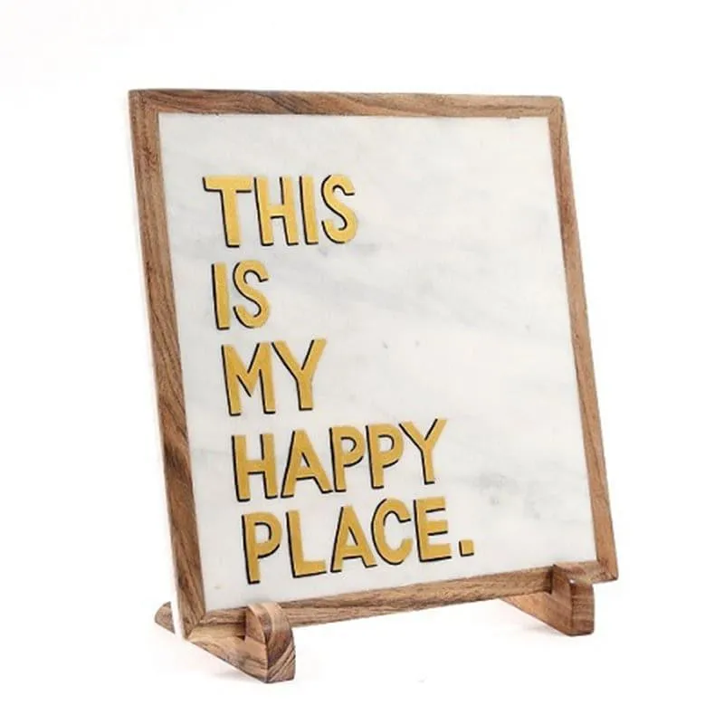 Happy Place Hand Painted Marble Showpiece media 3
