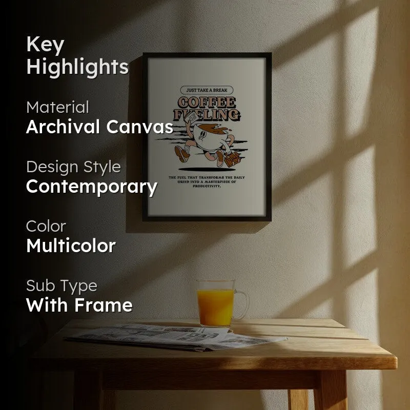 CoffeeRun Archival Canvas Wall Art - Black media 2