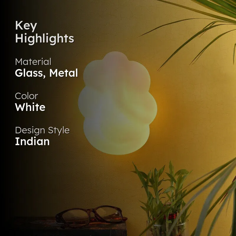 Vighnaharta Glow Glass Wall Lamp - White media 2