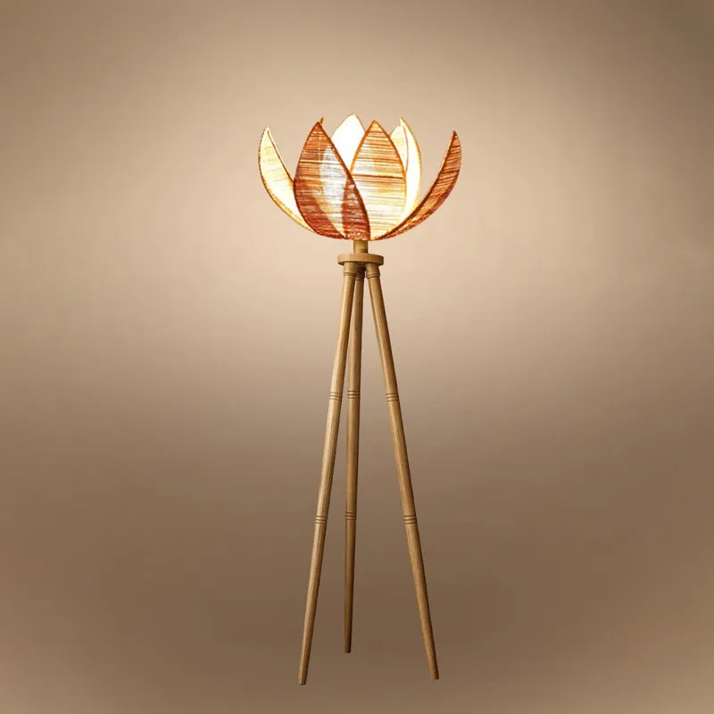Padme Tripod Wooden Floor Lamp media 5