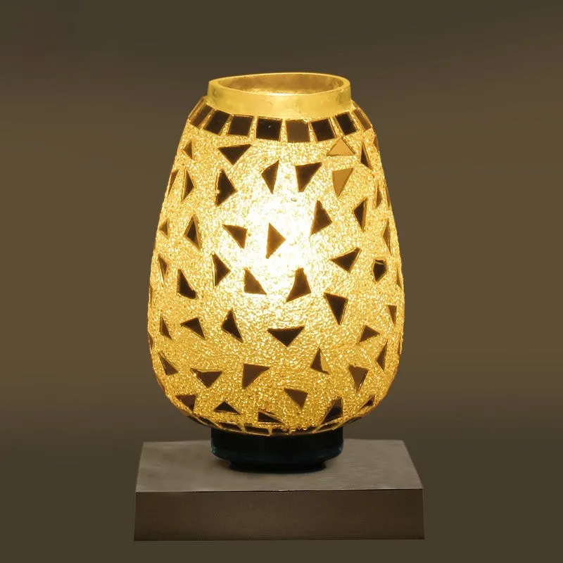 Moonellis Mosaic Glass Table Lamp With Wooden Base media 7