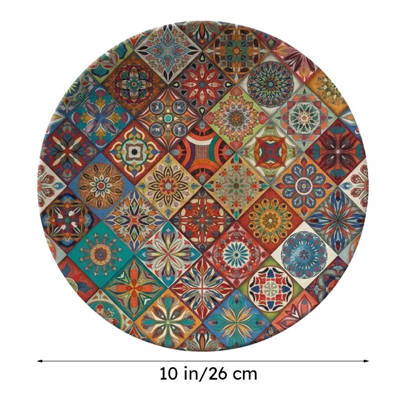Ethnic Mandala Tiles Wall Plate - Red media 8