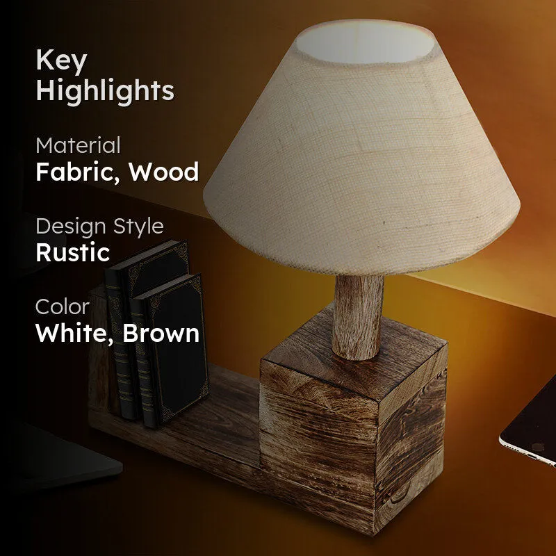 Sentry Fabric Table Lamp - White,Brown media 2