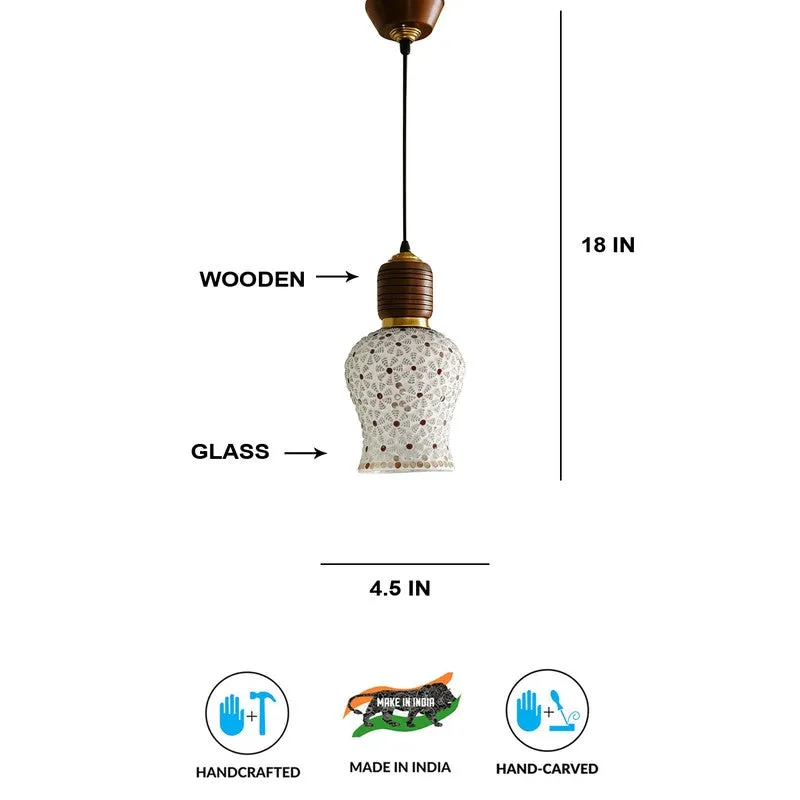 Mosaic Noor Pendant Wooden Ceiling Lamp media 5