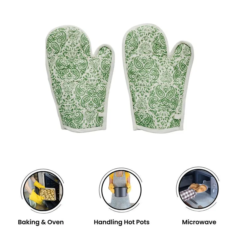Swayam Tapsi Kitchen Gloves (Green) - Set Of Two media 3