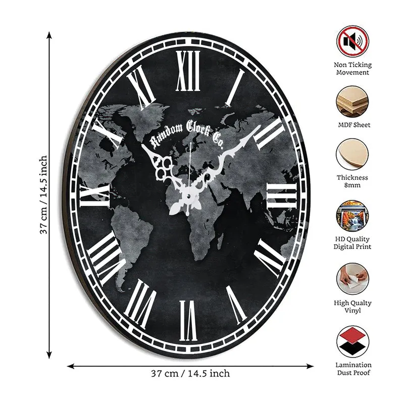 World Time Wood Analog Wall Clock media 8