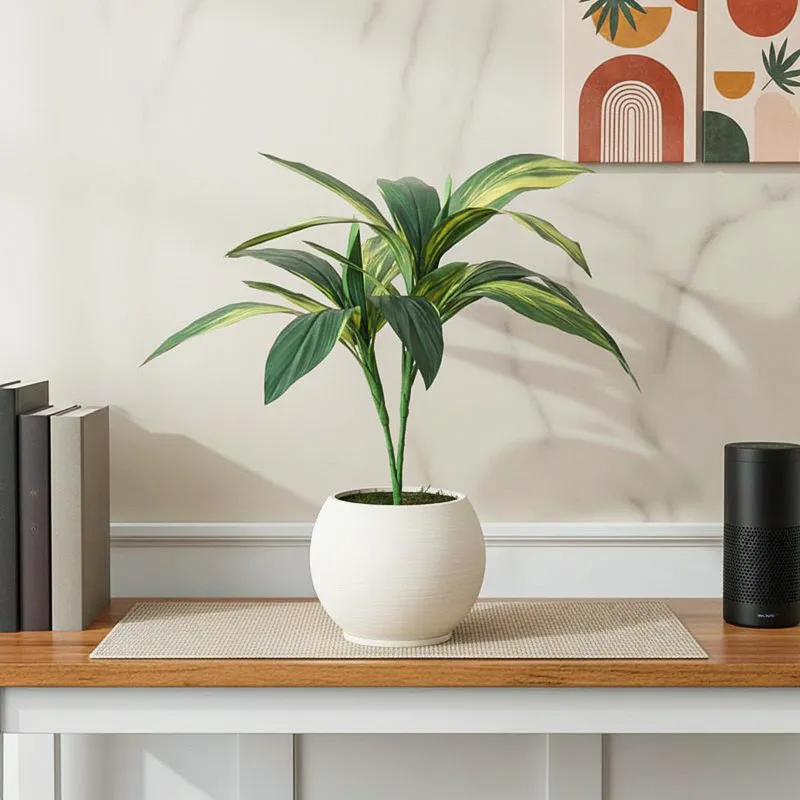 Leaf Delight Artificial Plant With Black Plastic Pot media 1