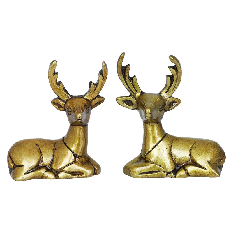 Deer Gold Showpiece - Set Of Two media 4