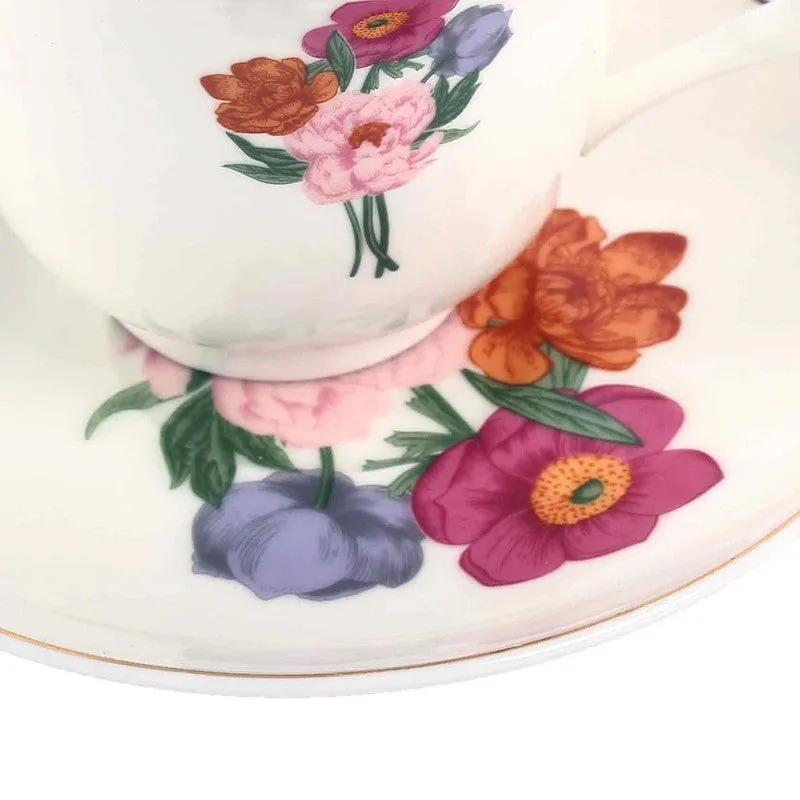 Eden 24k Gold Brushed Porcelain Tea Cup (300 mL Each) -  Twelve Piece Set media 8