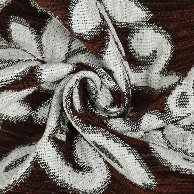 Petal Bliss Cotton Chenille Table Cover - Brown - 4