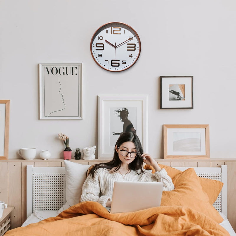 Cadence Analog Wall Clock - Copper, White media 4