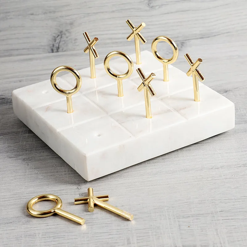 Callista Marble & Brass Tic Tac Toe Game media 4