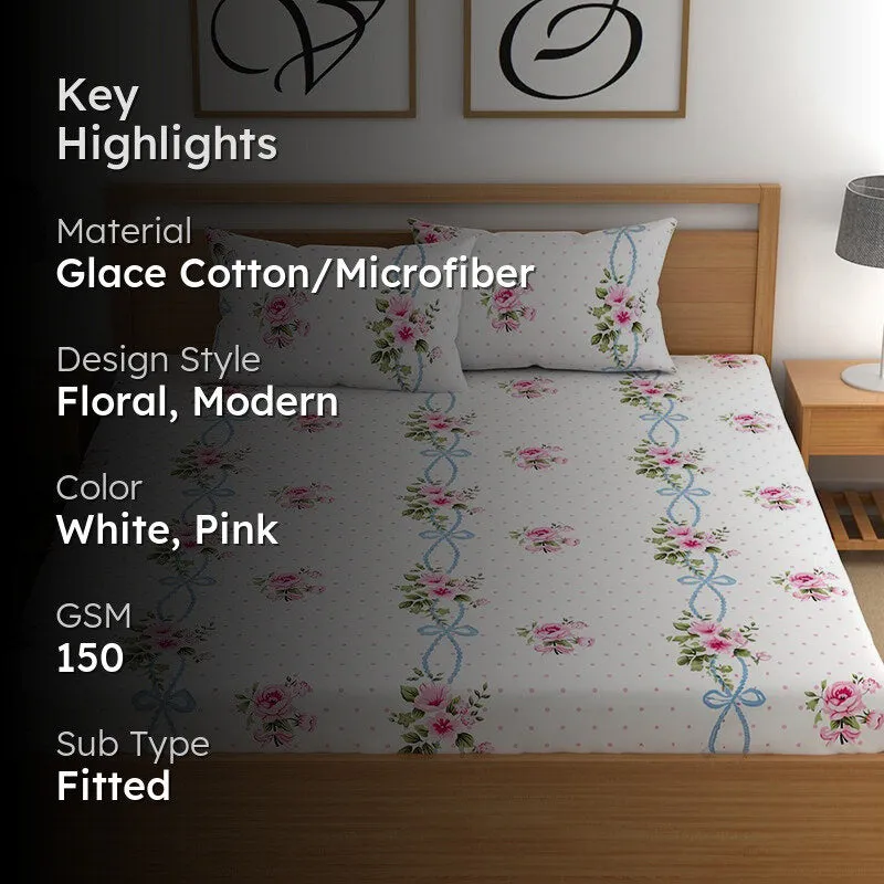 Hilda Fitted Microfiber Microfiber Bedsheet (Pink) - 150 GSM media 2