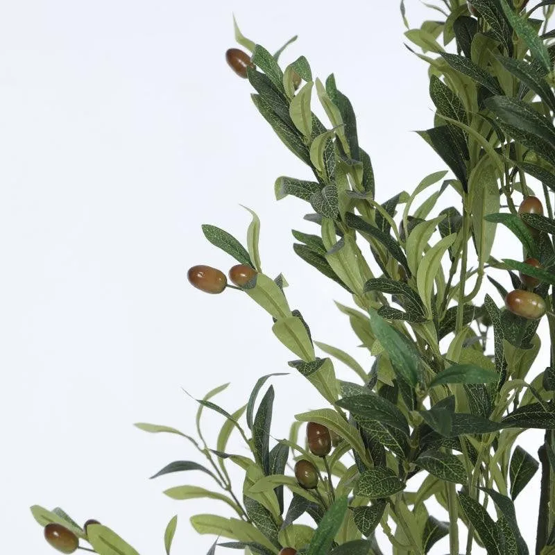 Faux Olive Tree Plant With Black Plastic Pot - 4.92 ft media 6